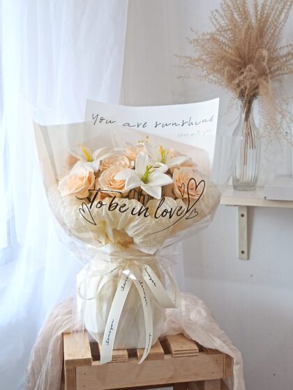 RS0011 Peach Beauty Love (Soap Bouquet)